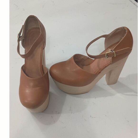 Chloe Sevigny Open Ceremony platform Mary Jane leather glam pin-up size 8 - Picture 3 of 10